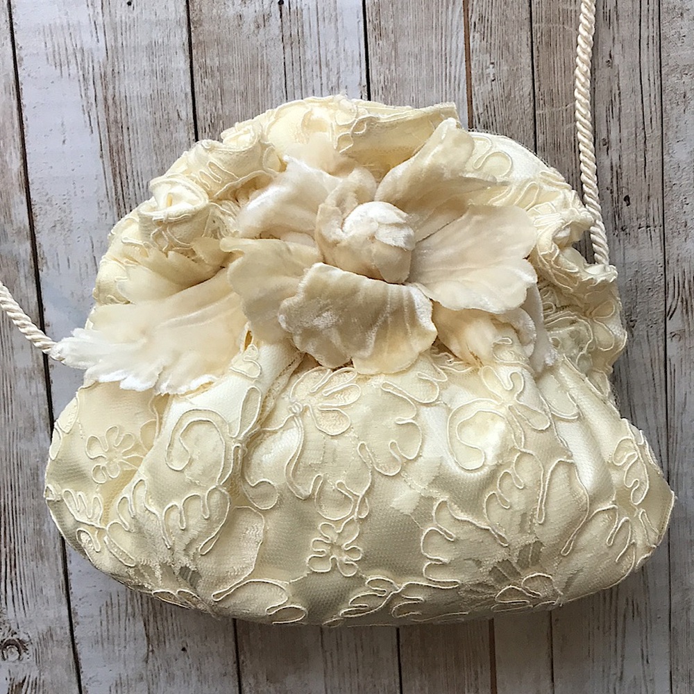 Letty New York Vintage Cream Evening Purse